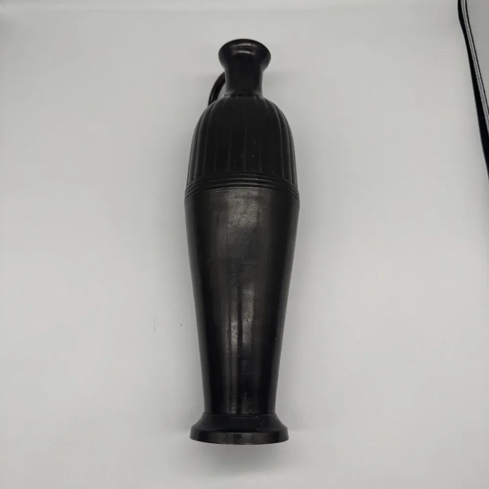 Antique Art Deco Black Metal Vase Urn Vintage Nouveau Europe
